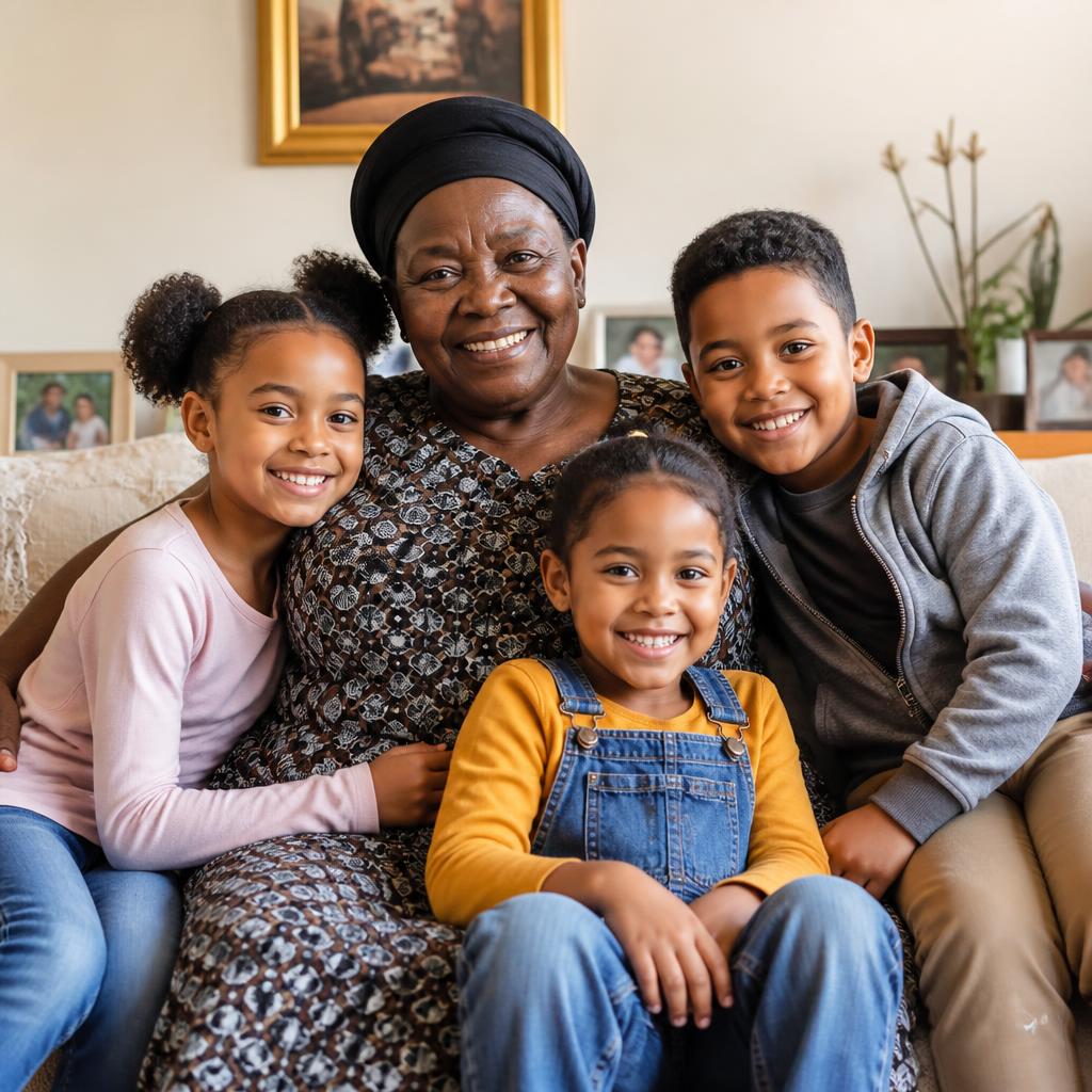 Grace with her grandchildren