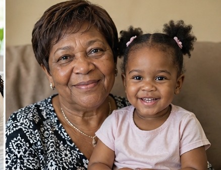 Grace with her granddaughter