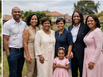 Grace with her family in Soweto